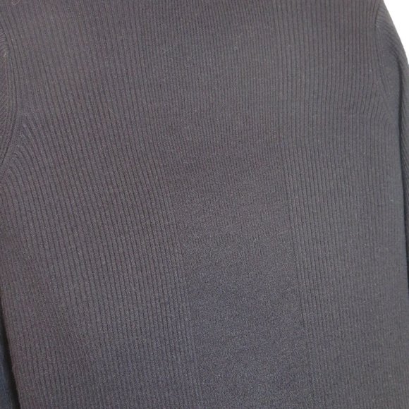 BLACK RIBBED EDGE TO EDGE CARDIGAN - Picture 11 of 14